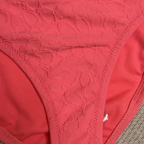 Jessica Simpson side shirred floral design melon color hipster bikini bottoms - Picture 5 of 15